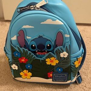 Loungefly Blue and Green Stitch Kids Backpack